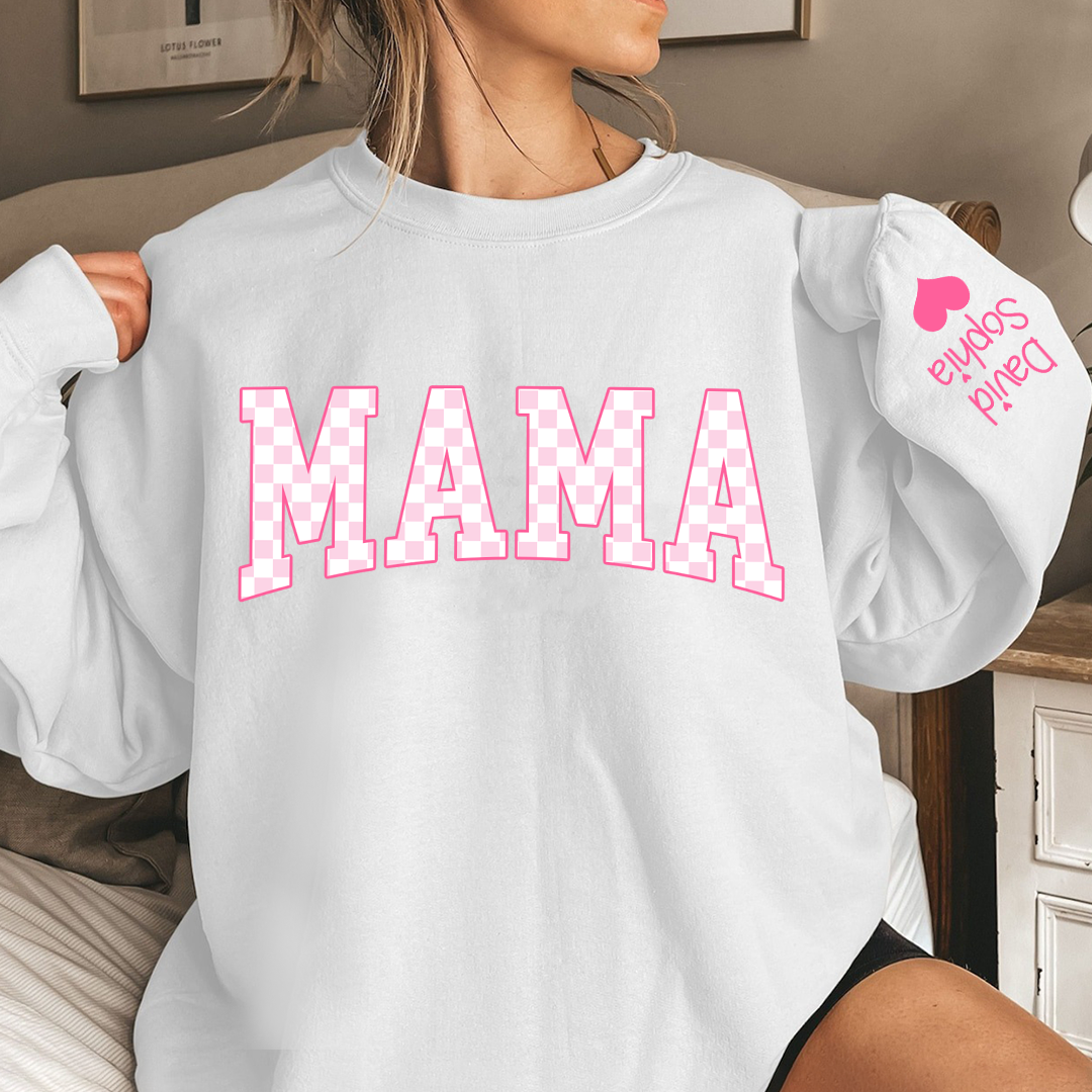 Personalized Valentine Mama Sweatshirt with Kid Name - NTD12JAN24KL1