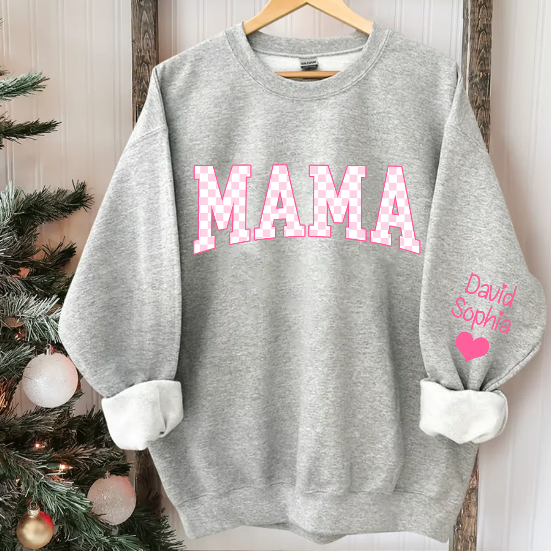 Personalized Valentine Mama Sweatshirt with Kid Name - NTD12JAN24KL1