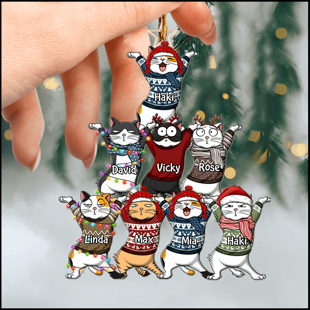 Personalized Funny Cat Acrylic Ornament For Christmas - NTD13OCT23KL1 Acrylic Ornament HumanCustom - Unique Personalized Gifts Made Just for You 