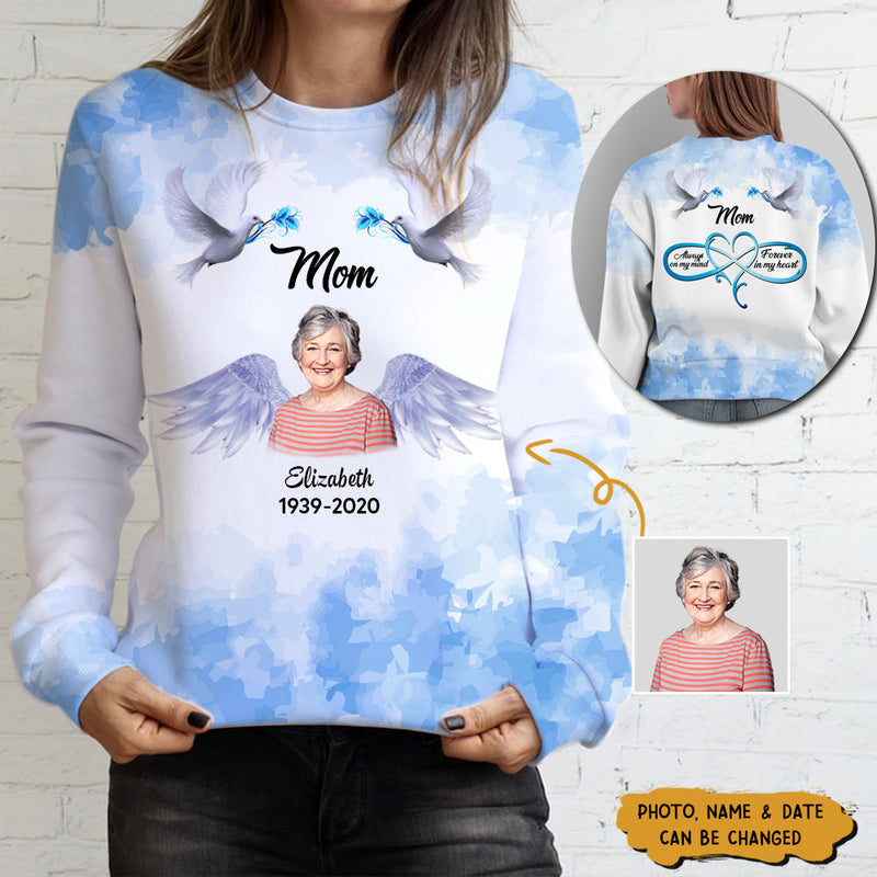 Personalized Gift Memorial Mom/Grandmom Always On My Mind Forever In My Heart 3D Full Painting Sweater