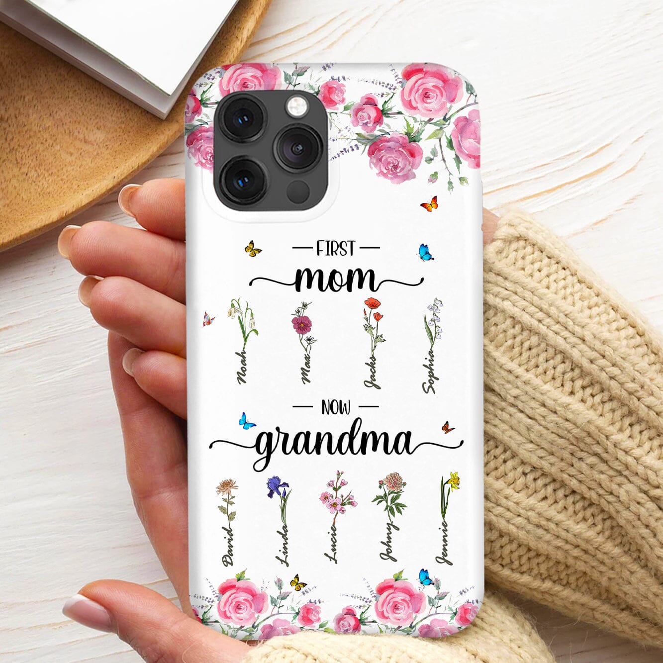 First Mom Now Grandma - Personalized Phone Case - NTD18DEC23KL1 Silicone Phone Case HumanCustom - Unique Personalized Gifts Made Just for You 