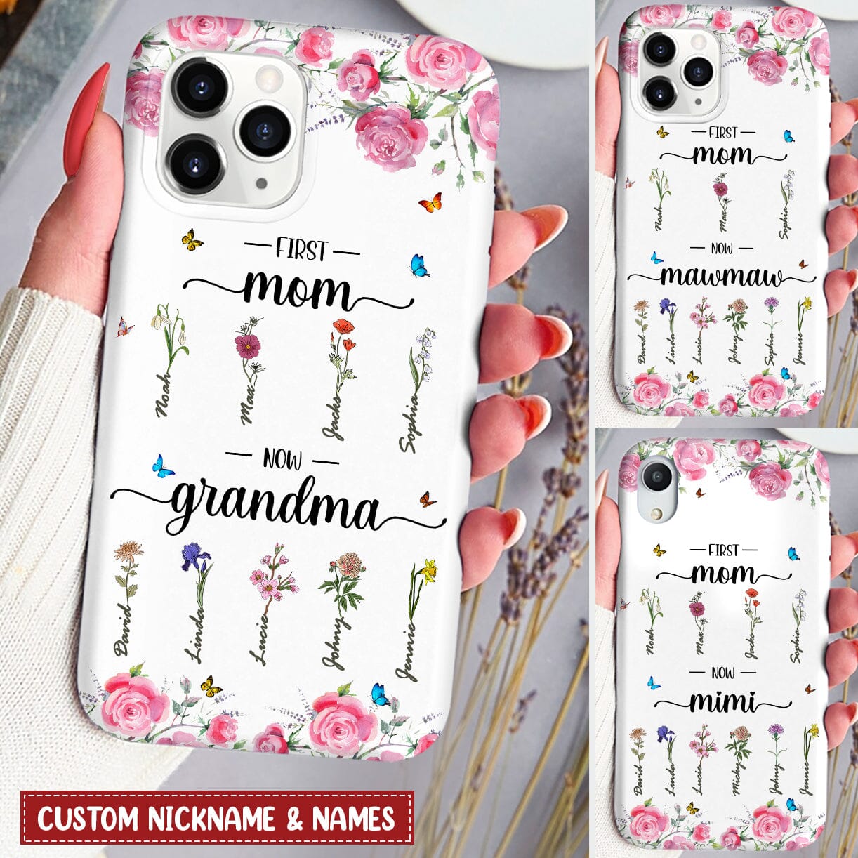 First Mom Now Grandma - Personalized Phone Case - NTD18DEC23KL1 Silicone Phone Case HumanCustom - Unique Personalized Gifts Made Just for You Iphone iPhone 15 