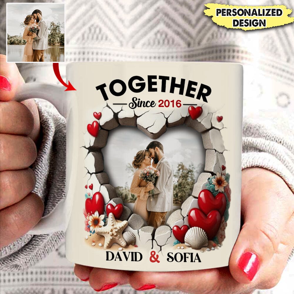 Personalized Custom Photo Mug For Couple - NTD19DEC23VA1 White Mug Edge HumanCustom - Unique Personalized Gifts Made Just for You White 11OZ 