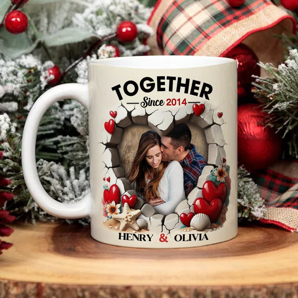 Personalized Custom Photo Mug For Couple - NTD19DEC23VA1 White Mug Edge HumanCustom - Unique Personalized Gifts Made Just for You 