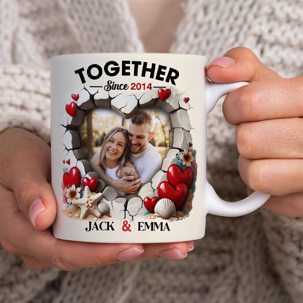 Personalized Custom Photo Mug For Couple - NTD19DEC23VA1 White Mug Edge HumanCustom - Unique Personalized Gifts Made Just for You 