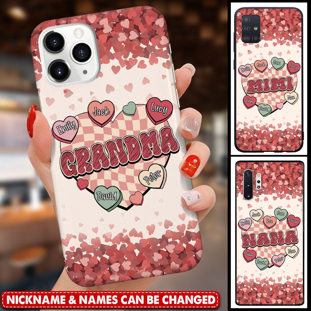 Personalized Grandma Valentine Pinky Silicon Phone Case - NTD20DEC23TP1 Silicone Phone Case HumanCustom - Unique Personalized Gifts Made Just for You Iphone iPhone 15 