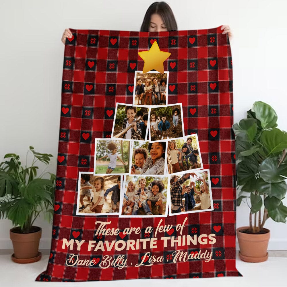 These Are A Few Of My Favorite Things - Personalized Photo Blanket - Christmas Gift For Grandma, Nana, Mama, Family - Photo Upload - NTD21NOV23NA1 Fleece Blanket HumanCustom - Unique Personalized Gifts Made Just for You 