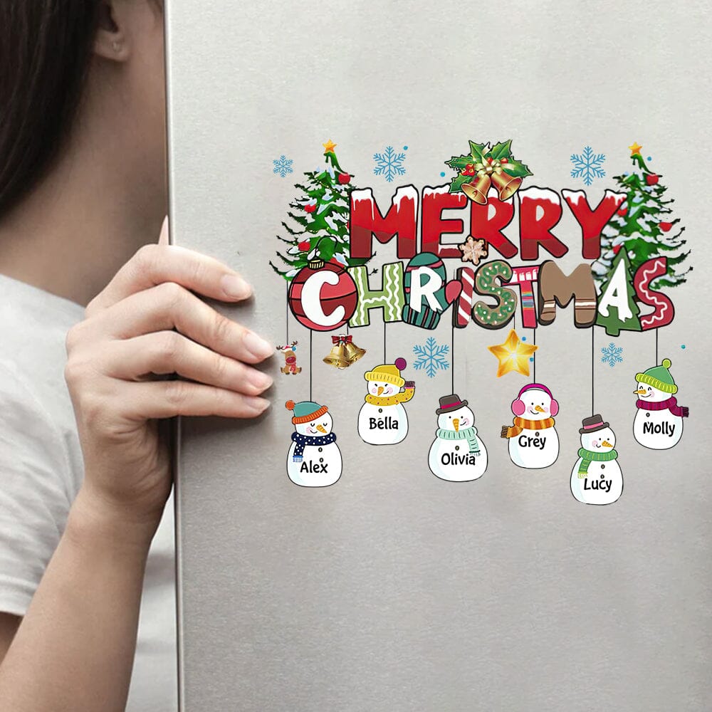 Merry Christmas Custom Snowman Kids - Personalized Decal For Grandma - NTD23OCT23TT1 Decal HumanCustom - Unique Personalized Gifts Made Just for You 