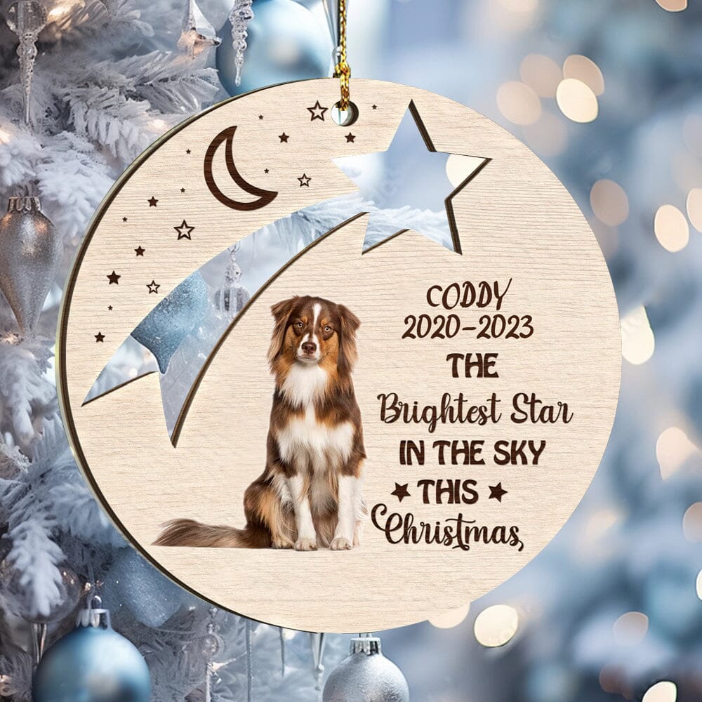 The Brightest Star In The Sky This Christmas - Custom Photo Dog Memorial Gift - Personalized 2-Layered Mix Ornament - NTD25OCT23NA1 2 LAYERED WOODEN ORNAMENT HumanCustom - Unique Personalized Gifts Made Just for You 