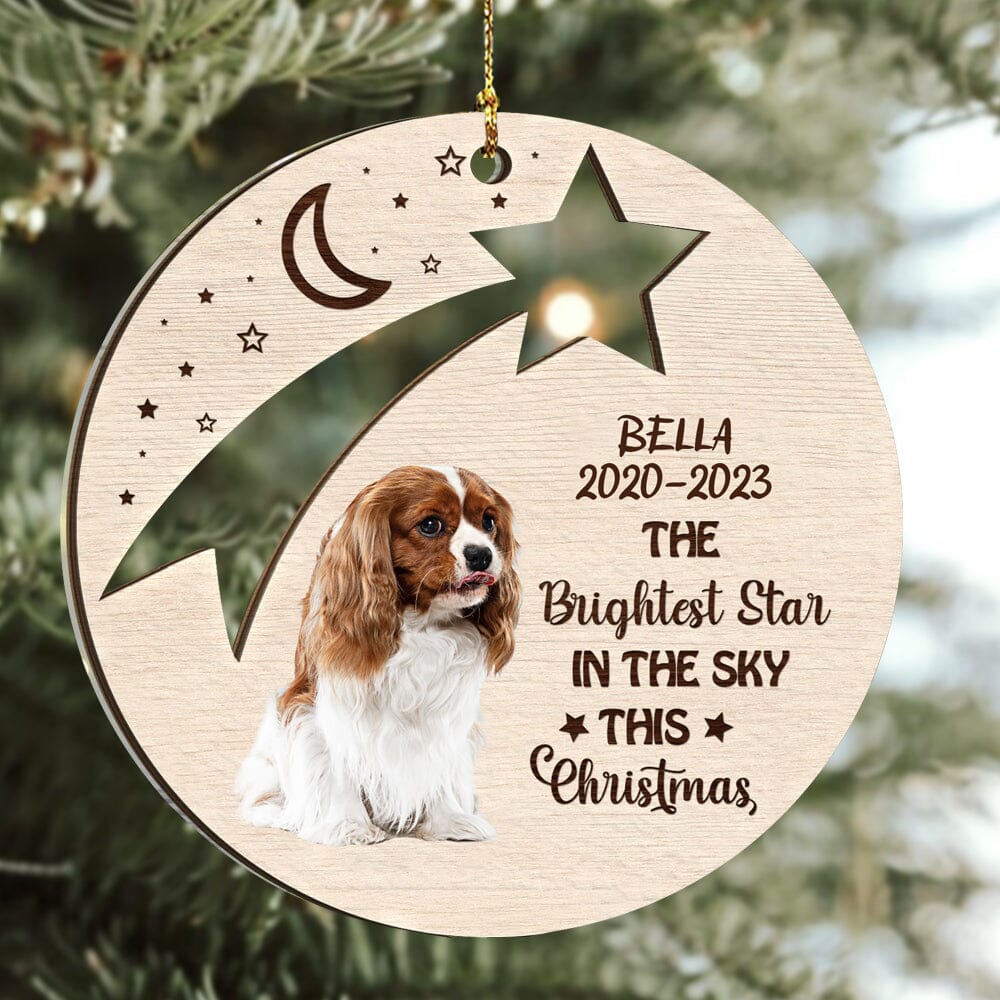 The Brightest Star In The Sky This Christmas - Custom Photo Dog Memorial Gift - Personalized 2-Layered Mix Ornament - NTD25OCT23NA1 2 LAYERED WOODEN ORNAMENT HumanCustom - Unique Personalized Gifts Made Just for You 