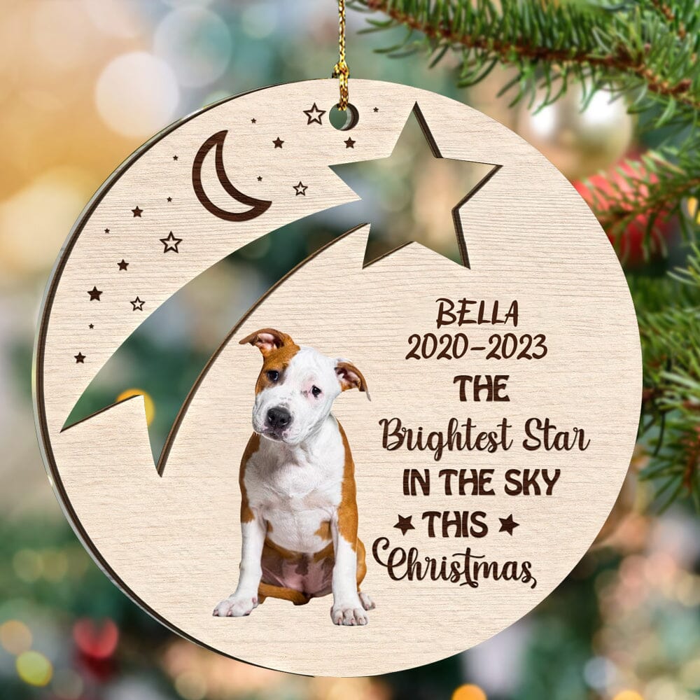 The Brightest Star In The Sky This Christmas - Custom Photo Dog Memorial Gift - Personalized 2-Layered Mix Ornament - NTD25OCT23NA1 2 LAYERED WOODEN ORNAMENT HumanCustom - Unique Personalized Gifts Made Just for You 