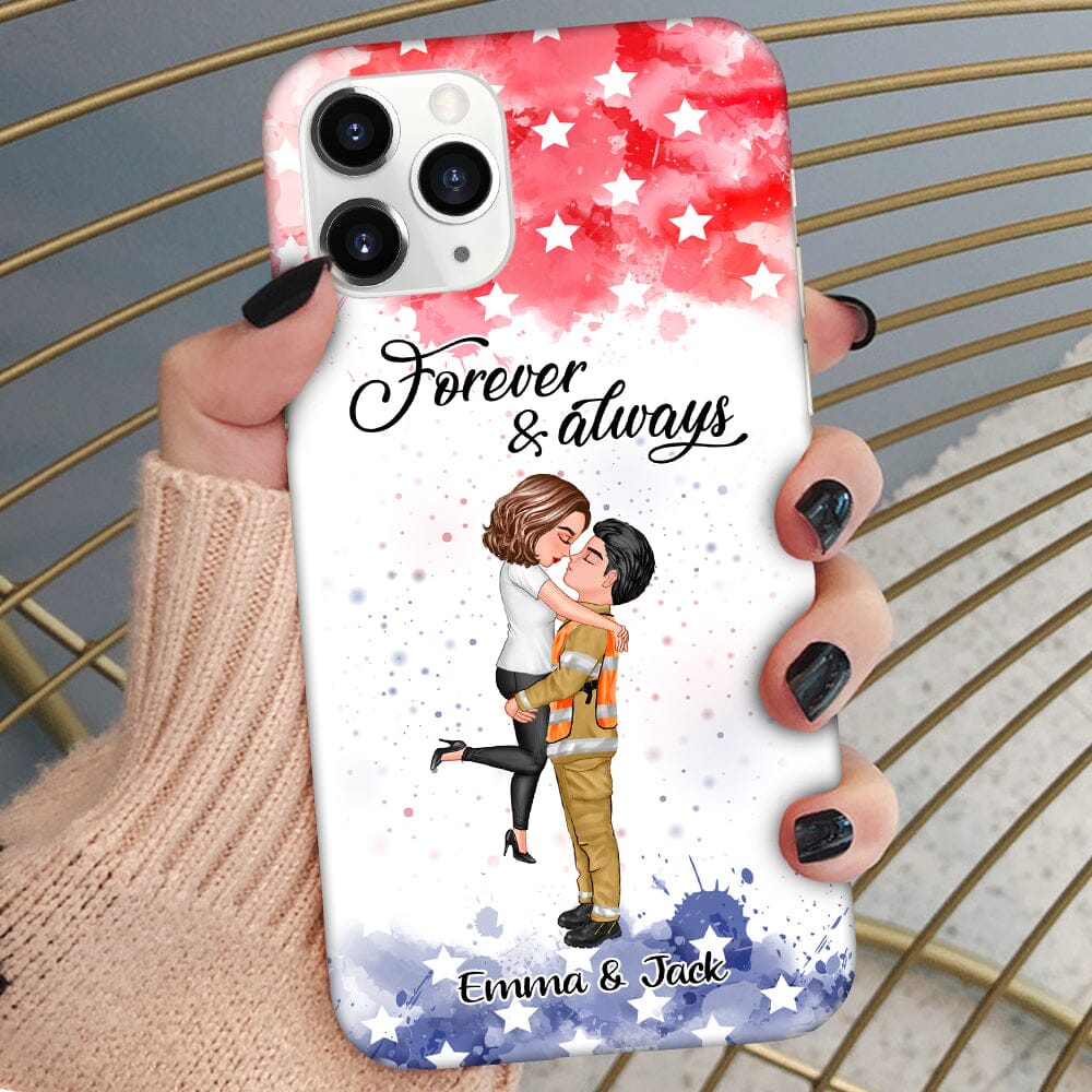 Personalized Phone Case For Couple Firefighter, Police Officer, Teacher, Worker - Gifts by Occupation - NTD26OCT23TT1 Silicone Phone Case HumanCustom - Unique Personalized Gifts Made Just for You 