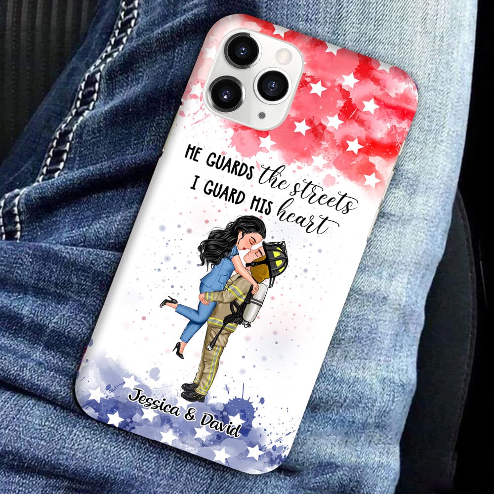 Personalized Phone Case For Couple Firefighter, Police Officer, Teacher, Worker - Gifts by Occupation - NTD26OCT23TT1 Silicone Phone Case HumanCustom - Unique Personalized Gifts Made Just for You 