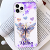 Personalized Phone Case Dragonfly With Flower Pattern - Custom Kids - NTD27FEB24KL1