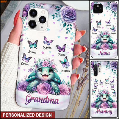 Personalized Purple Rose With Turtle Custom Butterfly Phone Case - NTD27MAR24TT1