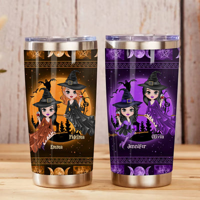 PERSONALIZED GIFTS CUSTOM HALLOWEEN TUMBLER FOR SISTERS & BESTIES - WITCHES BY NATURE BITCHES BY CHOICE - NTD29AUG23VA2