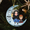 Grandma & Grandkid On Moon Christmas Gift Personalized Acrylic Ornament - NTD30AUG23VA1