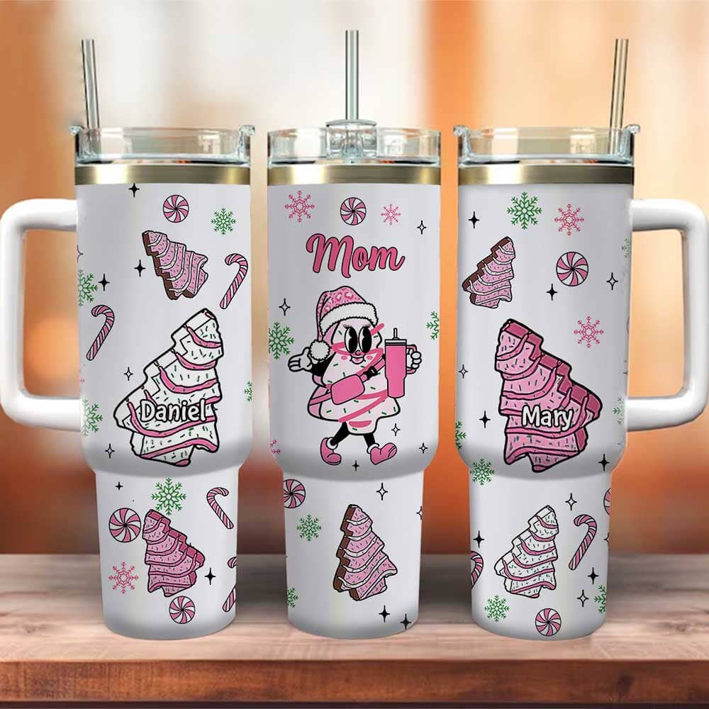 Pink Grandma Christmas Tree Cakes - Personalized 40oz Tumbler - NTD30NOV23NA1 Tumbler With Straw HumanCustom - Unique Personalized Gifts Made Just for You 