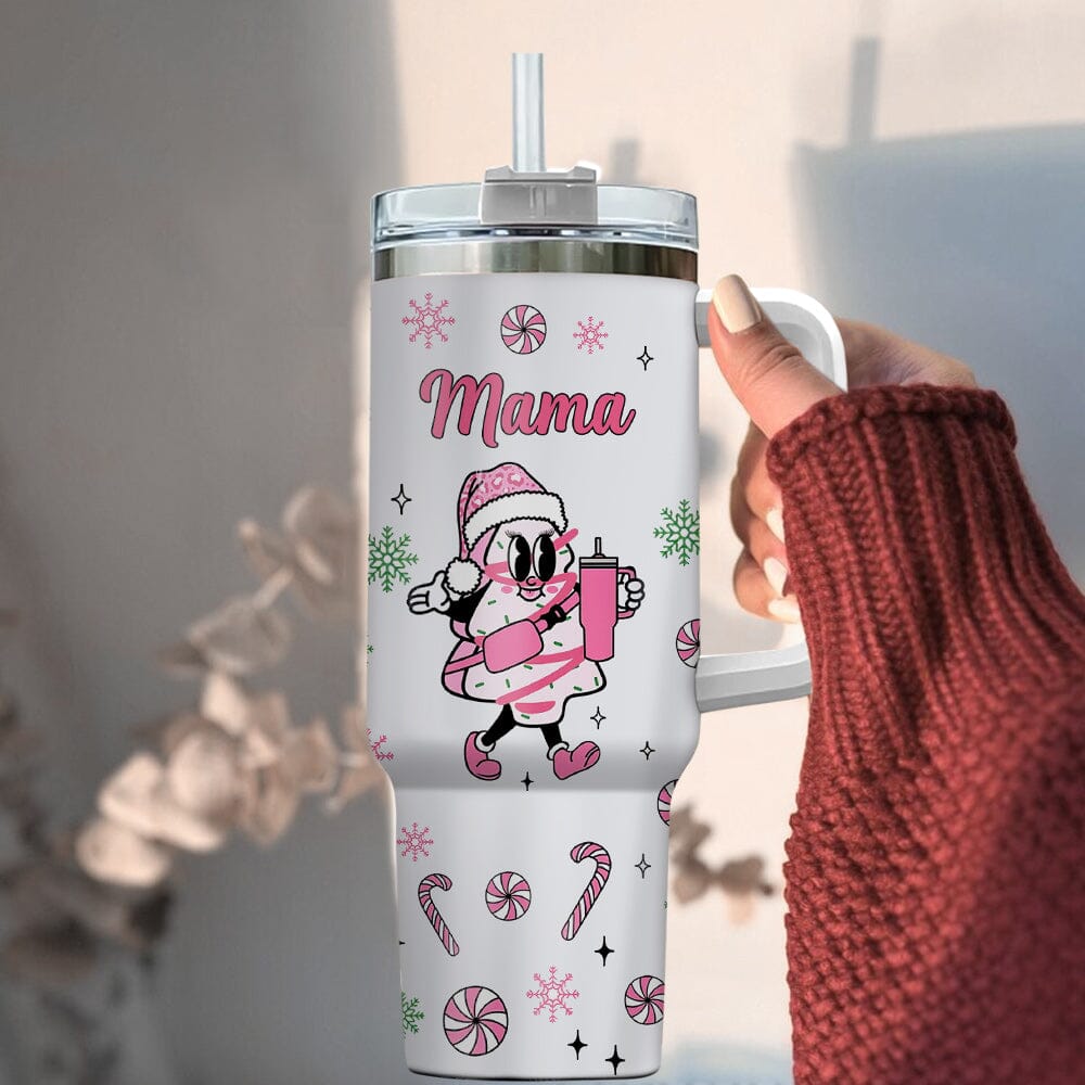 Pink Grandma Christmas Tree Cakes - Personalized 40oz Tumbler - NTD30NOV23NA1 Tumbler With Straw HumanCustom - Unique Personalized Gifts Made Just for You 