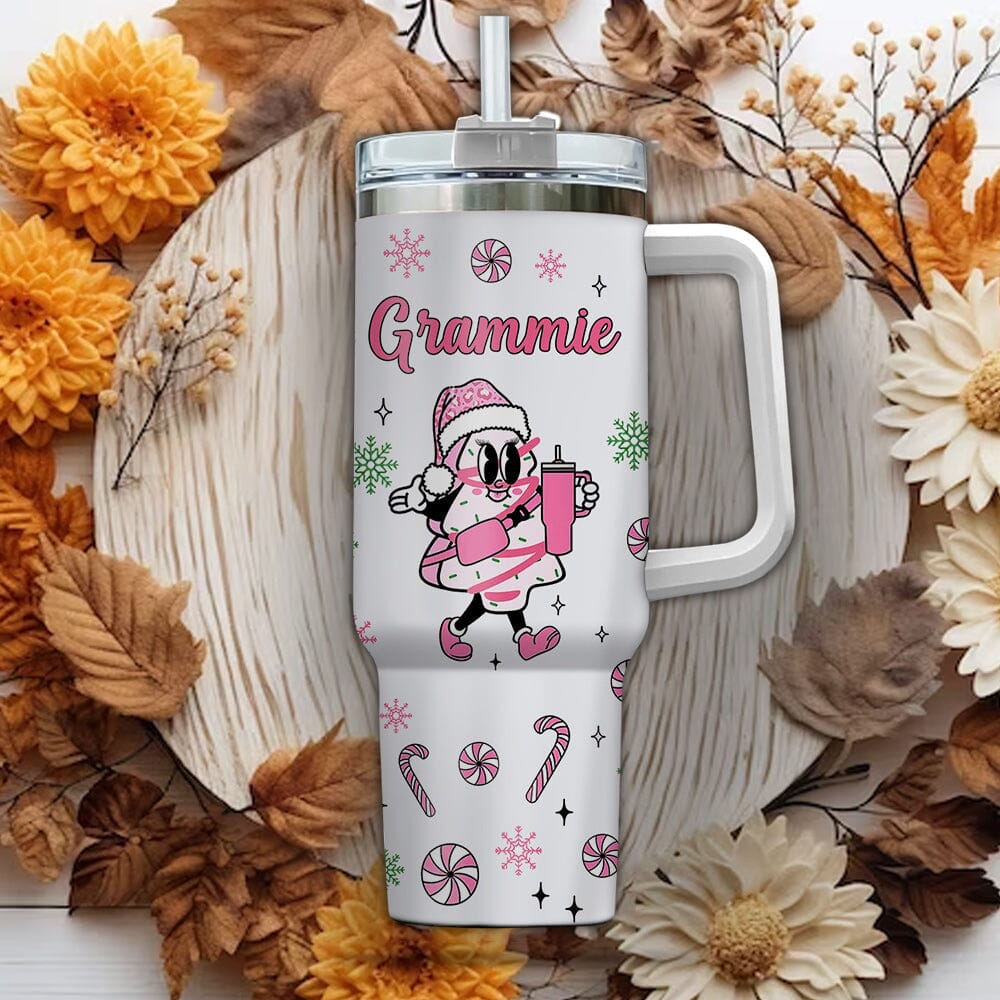 Pink Grandma Christmas Tree Cakes - Personalized 40oz Tumbler - NTD30NOV23NA1 Tumbler With Straw HumanCustom - Unique Personalized Gifts Made Just for You 40OZ 