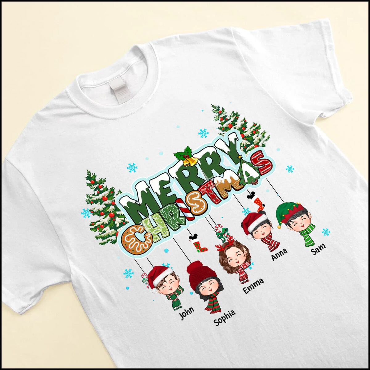 Merry Christmas White T Shirt & Hoodie Custom Kids - Personalized Gift For Grandma/Mom - NTD30OCT23TT3 White T-shirt and Hoodie HumanCustom - Unique Personalized Gifts Made Just for You 