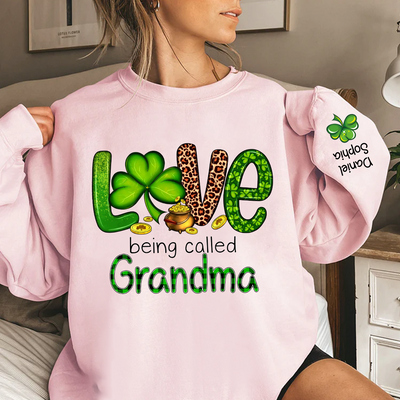 St Patricks Day Love Shamrock - Personalized Sweatshirt For Grandma - NTD31JAN24KL1