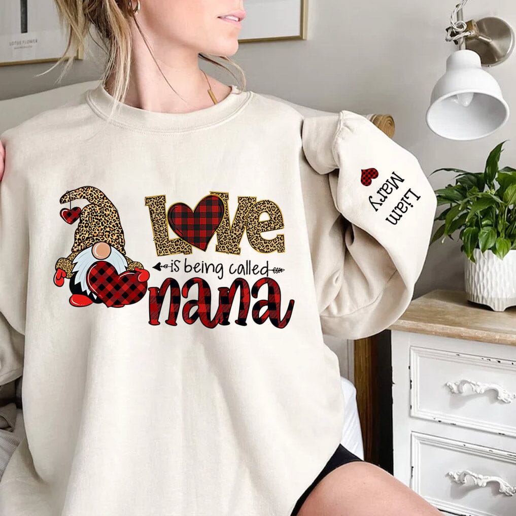 Love Is Being Called Grandma - Family Personalized Custom Unisex Sweatshirt With Design On Sleeve - Christmas Gift For Mom, Grandma - NTD31OCT23NA1 White T-shirt and Hoodie HumanCustom - Unique Personalized Gifts Made Just for You Sweatshirt White S