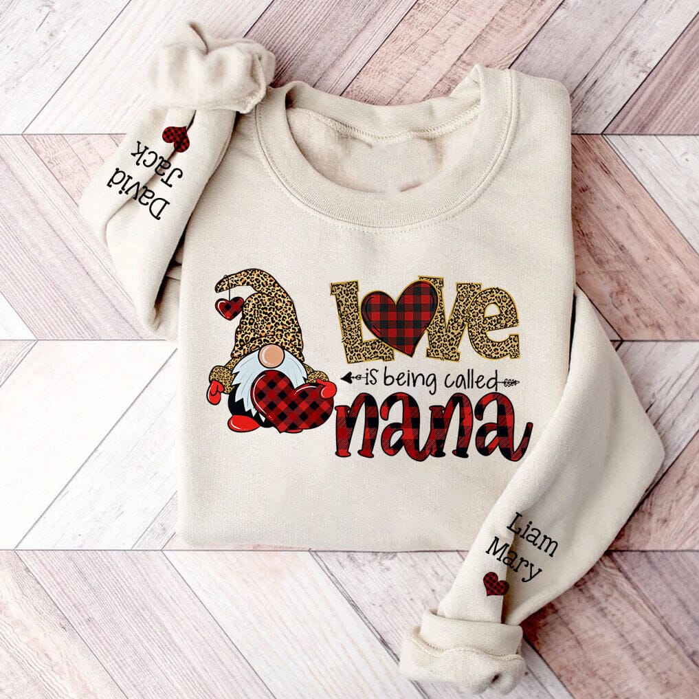 Love Is Being Called Grandma - Family Personalized Custom Unisex Sweatshirt With Design On Sleeve - Christmas Gift For Mom, Grandma - NTD31OCT23NA1 White T-shirt and Hoodie HumanCustom - Unique Personalized Gifts Made Just for You 