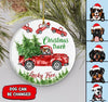 Christmas Truck Circle Ornament ntk-14tt001 (1 sided) Dreamship 1-pack
