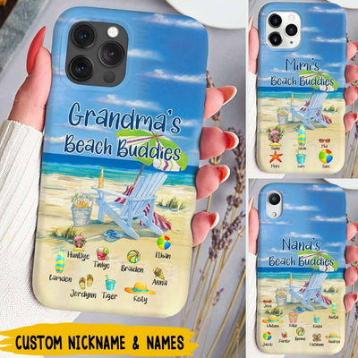 Grandma's beach buddies Gift for Grandma Mom Kids on Birthday Mother's Day Personalized Phone case NTK01JUL21VA2 Silicone Phone Case Humancustom - Unique Personalized Gifts Iphone iPhone 14