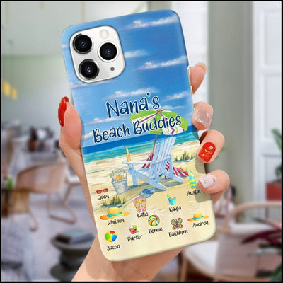 Grandma's beach buddies Gift for Grandma Mom Kids on Birthday Mother's Day Personalized Phone case NTK01JUL21VA2 Silicone Phone Case Humancustom - Unique Personalized Gifts