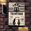 To Dad Motorcycle Metal Sign Metal Sign Human Custom Store 12.5x17.5in - Best Seller