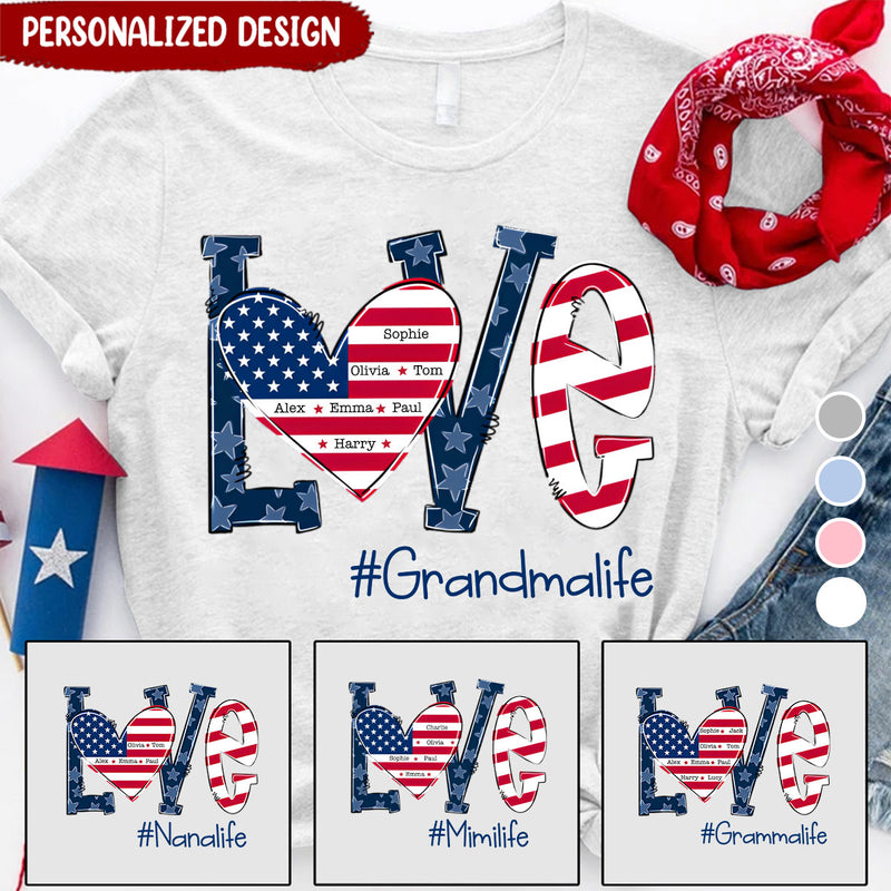 Discover Grandmalife With Love Kid Name Personalized T-shirt