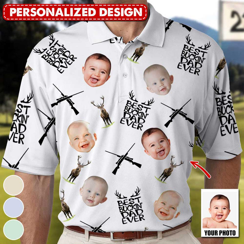 Discover Best Buckin' Dad Ever Upload Photo Personalized 3D Polo Shirt