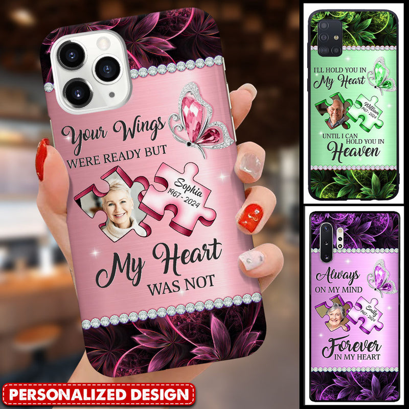 Discover A Piece Of My Heart Lives In Heaven Upload Photo Personalized Glass Phone Case