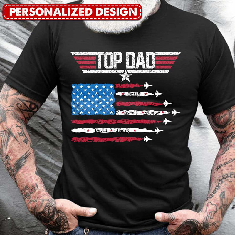 Discover Top Dad, Grandpa Enter Kid Name Personalized T-shirt
