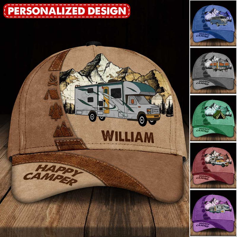 Discover Happy Camper With Camping Truck Personalized 3D Classic Cap