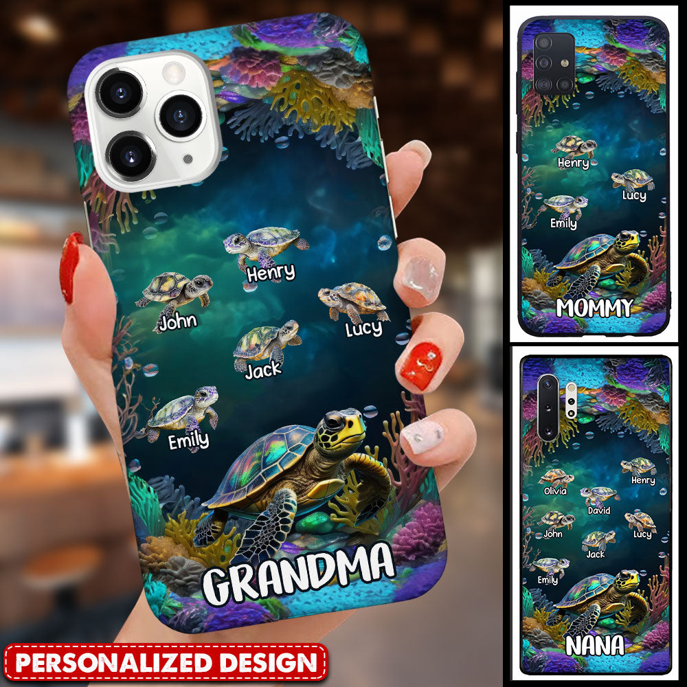 Coral Reefs Ocean Turtle Grandma Personalized Phone Case NTK20JUN24TP1