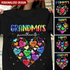 Colorful Heart Grandma Mommy Auntie Sweat Hearts Grandkids Personalized T-shirt & Hoodie NTN01MAR23NY1 Black T-shirt and Hoodie Humancustom - Unique Personalized Gifts Classic Tee Black S