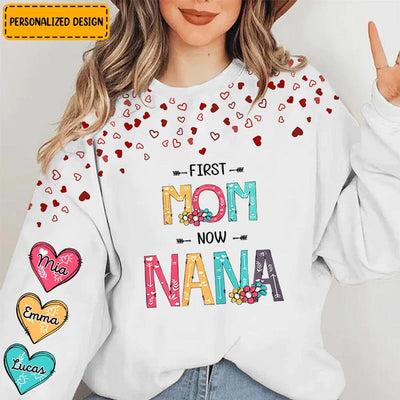 Personalized First Mom Now Grandma And Sweet Heart Grandkids 3D Sweater NTN02FEB23VA1 3D Sweater Humancustom - Unique Personalized Gifts