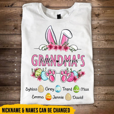 Personalized Grandma Nana Mimi's Little Peeps And Grandkids T-shirt & Hoodie NTN02MAR23KL1 White T-shirt and Hoodie Humancustom - Unique Personalized Gifts