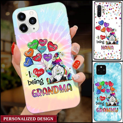 I Love Being Grandma Nana Gnomes Balloons Personalized Heart Phone Case NTN03FEB23TT1 Silicone Phone Case Humancustom - Unique Personalized Gifts
