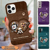 Personalized Dog Heart Leather Phone Case NTN03JAN23VA2 Silicone Phone Case Humancustom - Unique Personalized Gifts