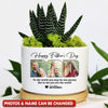 Upload Photo Happy Father's Day To Me You Are The World Personalized Ceramic Plant Pot NTN04APR23TP2 Ceramic Plant Pot Humancustom - Unique Personalized Gifts Ceramic Pot 1 Ceramic Pot