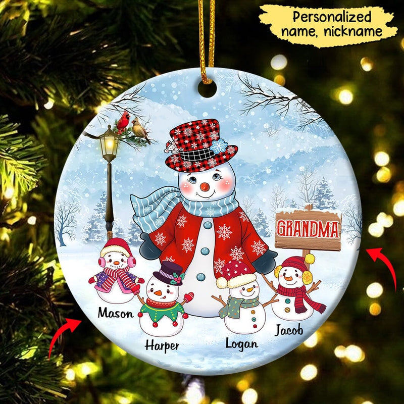 Christmas Grandma Snowman With Kids - Personalized Skinny Tumbler - NT -  HumanCustom - Unique Personalized Gifts Made Just for You