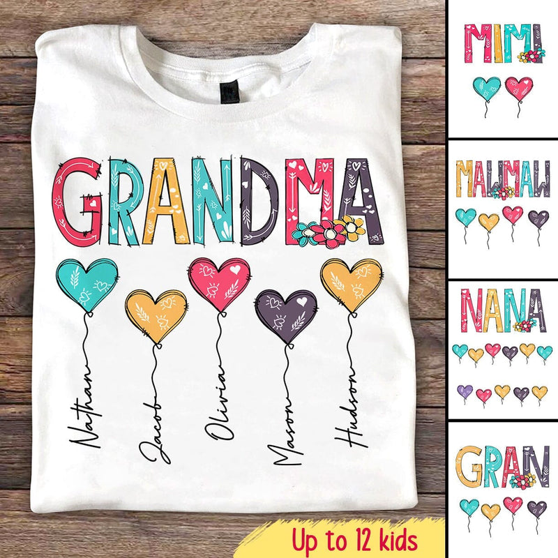 Cute Colorful Snowmy Grandma Mom Little Heart Kids Personalized Christ -  HumanCustom - Unique Personalized Gifts Made Just for You