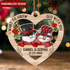 Personalized I Want To Grow Old With You Christmas Snowman Couple Ornament NTN09NOV22NY1 Wood Custom Shape Ornament Humancustom - Unique Personalized Gifts Pack 1