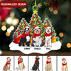Fluffy Dogs Sitting On Snow Christmas Tree Personalized Ornament NTN10NOV22NY1 Acrylic Ornament Humancustom - Unique Personalized Gifts Pack 1