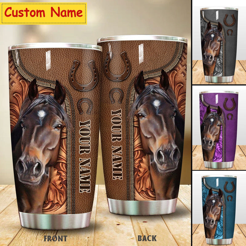 Personalized Leather Tumbler