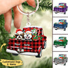Personalized Christmas Dogs Truck Wooden Keychain NTN14NOV22CT1 Custom Wooden Keychain Humancustom - Unique Personalized Gifts 6.5x6.5 cm